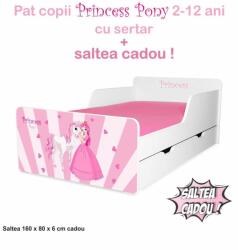 Oli's Pat Start Princess Pony pentru fete 2-12 ani, varianta cu sertar si saltea cu lana 160x80 incluse- PC-P-MK-SRT-PRP-80 (PC-P-MK-SRT-PRP-80)