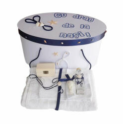  Pachet cutie trusou personalizata si trusou botez cu decor marin pentru baiat Denikos® 225 NKO1781 (NKO1781)