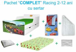 Oli's Pachet Promo Complet Pat Baieti 2-12 ani Start Racing Fulger 95 cu sertar, pilota, lenjerie, perna, saltea cu lana si husa impermeabila (PC-PCH-CMP-SRT-RAC-80)