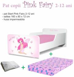 Produs in Romania Pachet Promo Pat De Fete 2-12 Ani Creativ Pink Fairy Cu Saltea Cu Lana 160x80 Si Husa Impermeabila Incluse- ASC-ch-pro-str-pfr-80 (PC-PCH-PRO-STR-PFR-80)