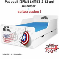 Oli's Pat copii Captain America 2-12 ani cu sertar si saltea cu lana inclusa PC-P-MK-SRT-CPT-80 (PC-P-MK-SRT-CPT-80)