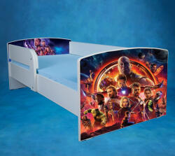  Pat copii Eroi Avengers cu saltea inclusa 140x70, varianta cu sertar PTV1691 (PTV1691)