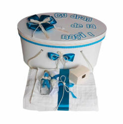  Pachet cutie trusou personalizata si trusou botez pentru Baieti cu decor turcoaz Denikos® 237 NKO1793 (NKO1793)