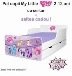 Oli's Pat copii Pony 2-12 ani cu sertar si saltea cu lana PC-P-MK- SRT-PON-80 (PC-P-MK- SRT-PON-80)