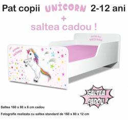 Oli's Pat de Fete 2-12 ani Start Unicorn cu saltea cu lana 160x80cm inclusa PC-P-MOK-UNC-80 (PC-P-MOK-UNC-80)