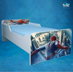  Pat pentru Baieti cu Spider Man 2-12 ani cu saltea 160x80 si sertar PTV2009 (PTV2009)