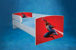  Pat copii 2-12 ani model Spider Man 1 cu protectii detasabile, saltea inclusa 160x80, fara sertar - PTV1651 (PTV1651)