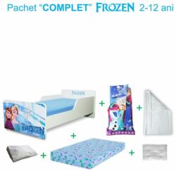 Oli's Pachet Promo Complet Pat Start Frozen fete 2-12 ani include saltea Norisor de 12 cm cu lana, husa, lenjerie, perna si pilota (PC-PCH-CMP-PRO-STR-FRZ-80)