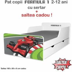 Oli's Pat copii Formula 1 2-12 ani cu sertar si saltea inclusa din lana PC-P-MK-SRT-FM1-80 (PC-P-MK-SRT-FM1-80)