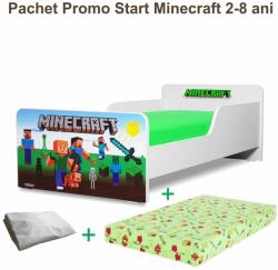 Oli's Pat Start Minecraft 2-8 ani + saltea cu lana 140x70x12 cm + husa impermeabila - PC-PCH-PRO-STR-MCF-70 (PC-PCH-PRO-STR-MCF-70)