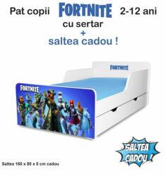 Produs in Romania Patut Copii 2-12 Ani Creativ Fortnite Cu Sertar Si Saltea Cu Lana Incluse - ASC-mk-srt-frn-80 (PC-P-MK-SRT-FRN-80)