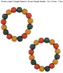  Bratara Agata de Mongolia Diametru 56 mm Margele Rondele - 12 x 13 mm - 1 Buc