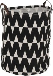 Mobikon Cos de rufe din textil negru alb Plejo 40x40x50 cm (0000233723)