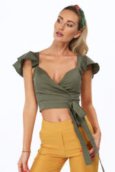 FASARDI Къса дамска блуза в цвят каки 97300fa-97300_khaki - Каки, размер s