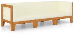 vidaXL Set mobilier grădină cu perne, 3 piese, lemn masiv acacia (3058114) - comfy