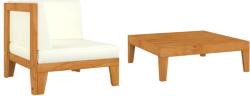 vidaXL Set mobilier de grădină cu perne, 2 piese, lemn masiv de acacia (312146) - comfy