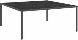 vidaXL Masă de exterior, antracit, 170x170x72 cm, oțel și sticlă (313091)