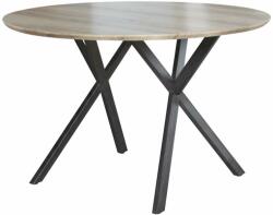  Étkezőasztal, szürke tölgy/fekete, átmérő 100 cm, AKTON (0000297845) - pepita - 82 790 Ft