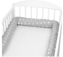 Kidizi Set 2 aparatori laterale multifunctionale tip rulou pentru patut 120x60 cm Kidizi Grey Stars, husa detasabila, diametru 10 cm (5949221107585)