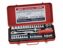 Genius Tools Set de șurubelnițe cu cap de cioară + șurubelniță, 5 capete, metrice, 1/4", 39 de bucăți (GS-239M) (MK-GS-239M)