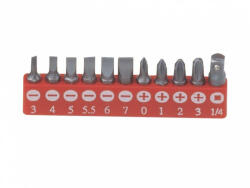 Genius Tools set de biți, plat și stea 1/4", 11 piese (SB-111SP) (MK-SB-111SP) Set capete bit, chei tubulare