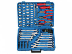 Genius Tools Set de chei cu cap de cioară, biți, furculițe cu stea și chei Allen, clești și accesorii, 1/4" - 3/8", 117 buc. (AC-23117) (MK-AC-23117)