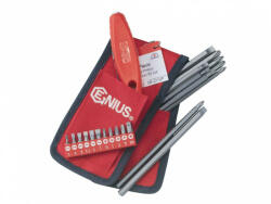 Genius Tools set de biți, cap plat și stea drept 1/4" și 5/16", 21 de bucăți (SB-221SP) (MK-SB-221SP)