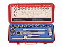 Genius Tools set de cap de cioară, metric, 3/8", 18 bucăți (GS-318M1) (MK-GS-318M1) Cheie tubulara