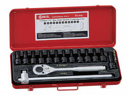 Genius Tools set de chei pneumatice cu cap, T-torx (externe) 1/2", 15 bucăți (TX-415) (MK-TX-415)