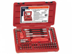 Genius Tools Crowa și set de biți, metric și în inch 1/4", 76 de bucăți (SB-276MS) (MK-SB-276MS) Cheie tubulara