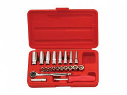 Genius Tools set de cap de cioară, metric, lung și standard, 1/4", 21 de bucăți (GS-221M) (MK-GS-221M)