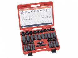 Genius Tools set de chei pneumatice cu cap, metrice, lungi și normale, 1/2", 40 de bucăți (CD-440M) (MK-CD-440M)