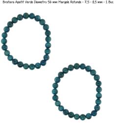  Bratara Apatit Verde Diametru 56 mm Margele Rotunde - 7, 5 - 8, 5 mm - 1 Buc