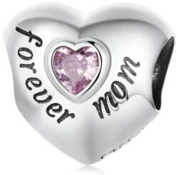 GALAS Talisman din argint 925 Love Mom Silver Heart with Pink (BSC562-PK)