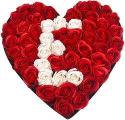 Colorissima Litera E din Trandafiri in Cutie in Forma de Inima - colorissima - 99,00 RON
