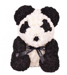 Colorissima Ursulet Din Trandafiri, Panda, 40cm + Cutie Cadou