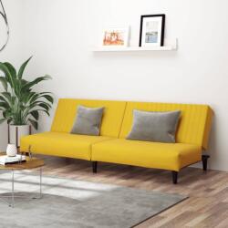 vidaXL Canapea extensibilă cu 2 locuri, galben, catifea (337646) Canapea