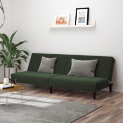 vidaXL Canapea extensibilă cu 2 locuri, verde închis, catifea (337641) Canapea