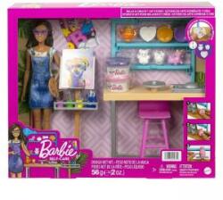Mattel Set de jocuri cu păpuși Barbie, Studioul artistului, peste 25 de piese creative, 1710297