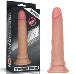 Lovetoy Dual Layered Platinum Silicone Cock 7" Flesh Dildo