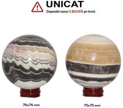  Sfera Aragonit Zebra Argentina Minerala Naturala - 75-76 x 75-76 mm - 1 Buc