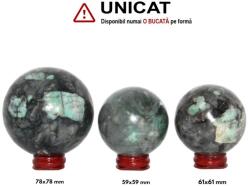  Sfera Smarald Minerala Naturala - 59-78 x 59-78 mm - 1 Buc