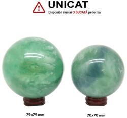  Sfera Fluorit Verde Minerala Naturala - 70-79 x 70- 79 mm - 1 Buc