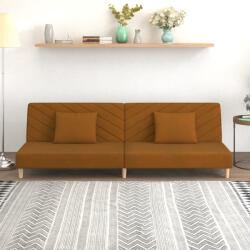 vidaXL Canapea extensibilă cu 2 locuri, 2 perne, maro, catifea (337625) Canapea