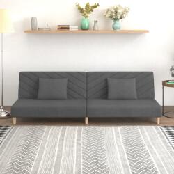 vidaXL Canapea extensibilă cu 2 locuri, 2 perne, gri închis, catifea (337618) Canapea