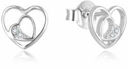  Beneto Romantikus ezüst szív alakú fülbevaló AGUP2688 - mall