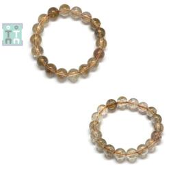  Bratara Cuart cu Rutil Auriu Diametru 55 mm din Margele Rotunde - 11-11, 7 mm