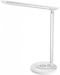 TaoTronics TT-DL043 LED asztali lámpa, vezeték nélküli telefontöltővel, érintésvezérléssel, 5 fénymóddal, USB, 12W, 410lm, Fehér
