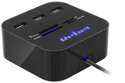 Rebel Hub 3x Usb 2.0 Cititor Card Sd/microsd Rebel (kom1020) - vexio