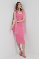 REDValentino ruha rózsaszín, midi, testhezálló - rózsaszín XS